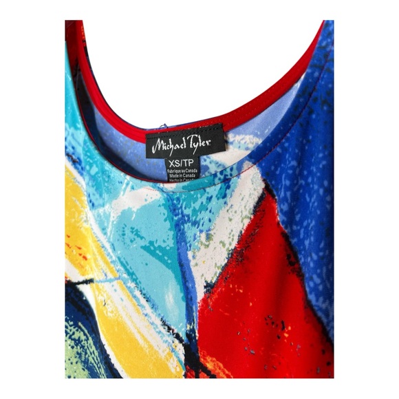 Michael Tyler Collection Women’s Vibrant Abstract Midi Dress SZ XS - Picture 2 of 6